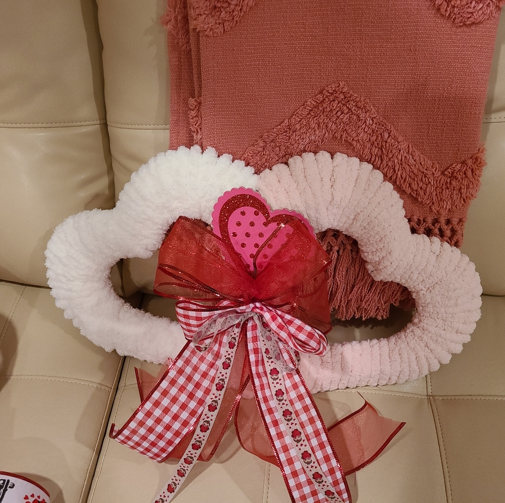 Pink and white Valentines heart